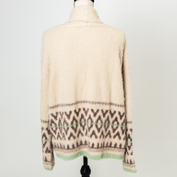 Southwestern vibe soft fuzzy shawl collar open style cardigan neutral L by a.n.a - Picture 2 of 12